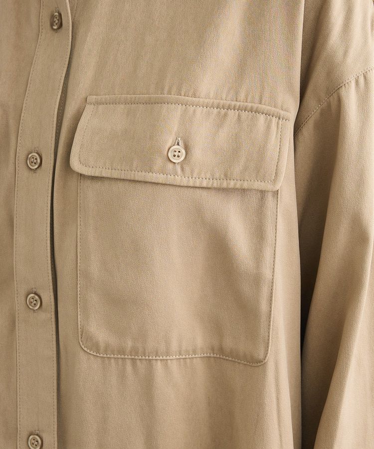 Green Parks「・SUGAR SPOON サテンオーバーシャツ」|シャツ・ブラウス|