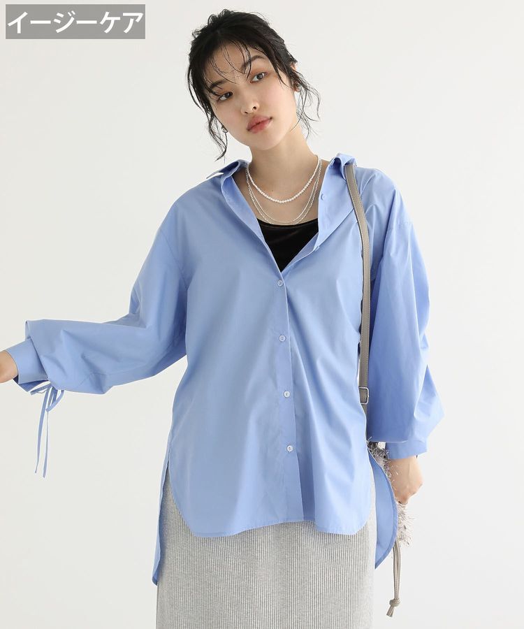 Green Parks「イージーケア袖シャーリングシャツ」|シャツ・ブラウス|