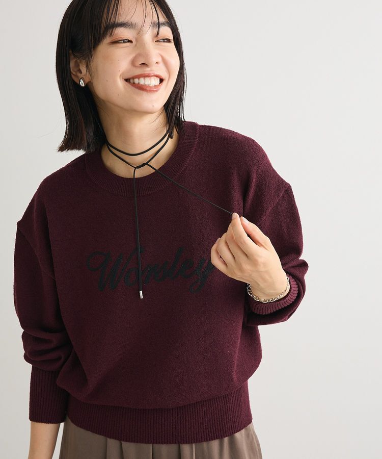 Green Parks「ブークレ-ロゴニットプルオーバー」|ニット・セーター|Bordeaux