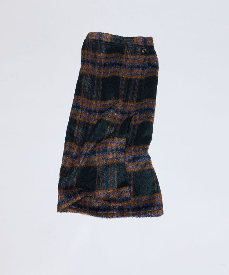 Green Parks「■WITH KURUMI NAKATA チェックラップスカート」|タイト|Black