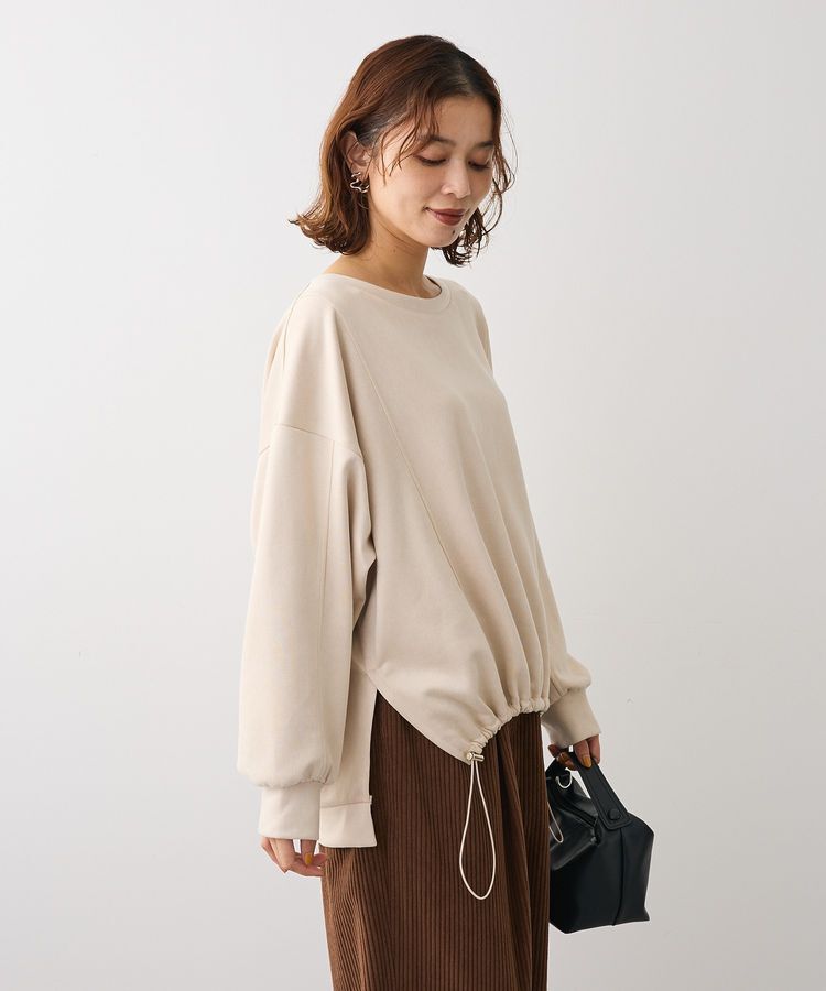 Green Parks「なめらかタッチスウェード調ドロストプルオーバー」|Tシャツ・カットソー|Ivory