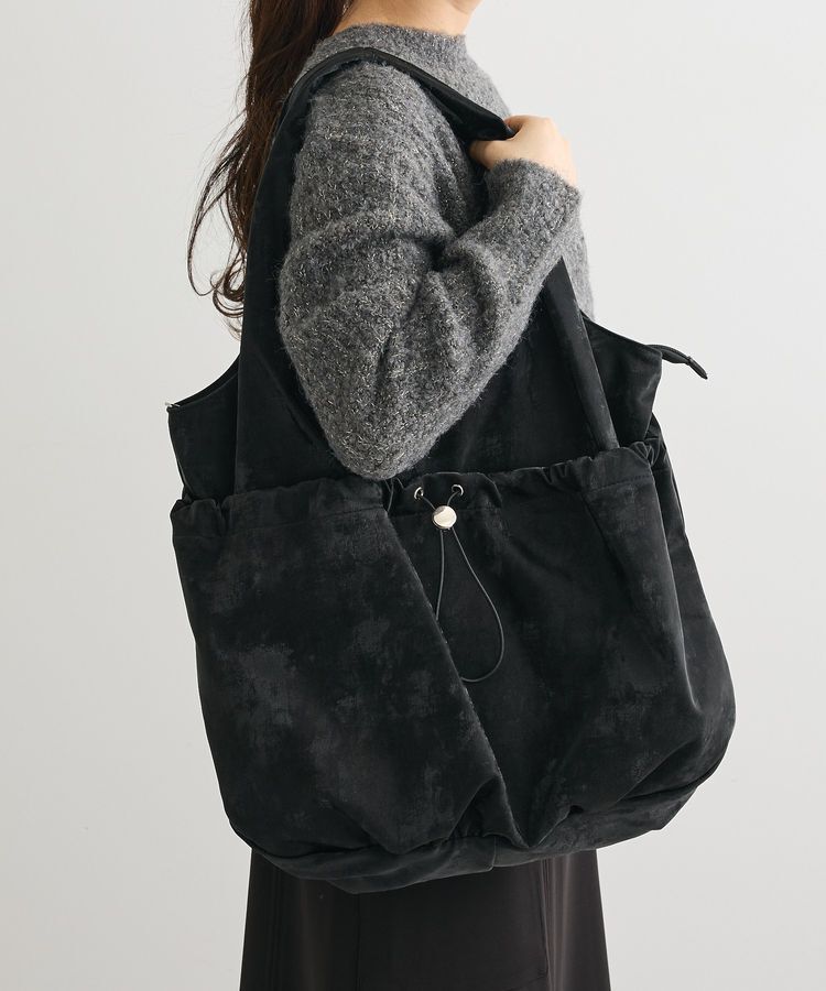 armonia「andmikka.合皮ドロストバルーンバック」|トートバッグ|Black