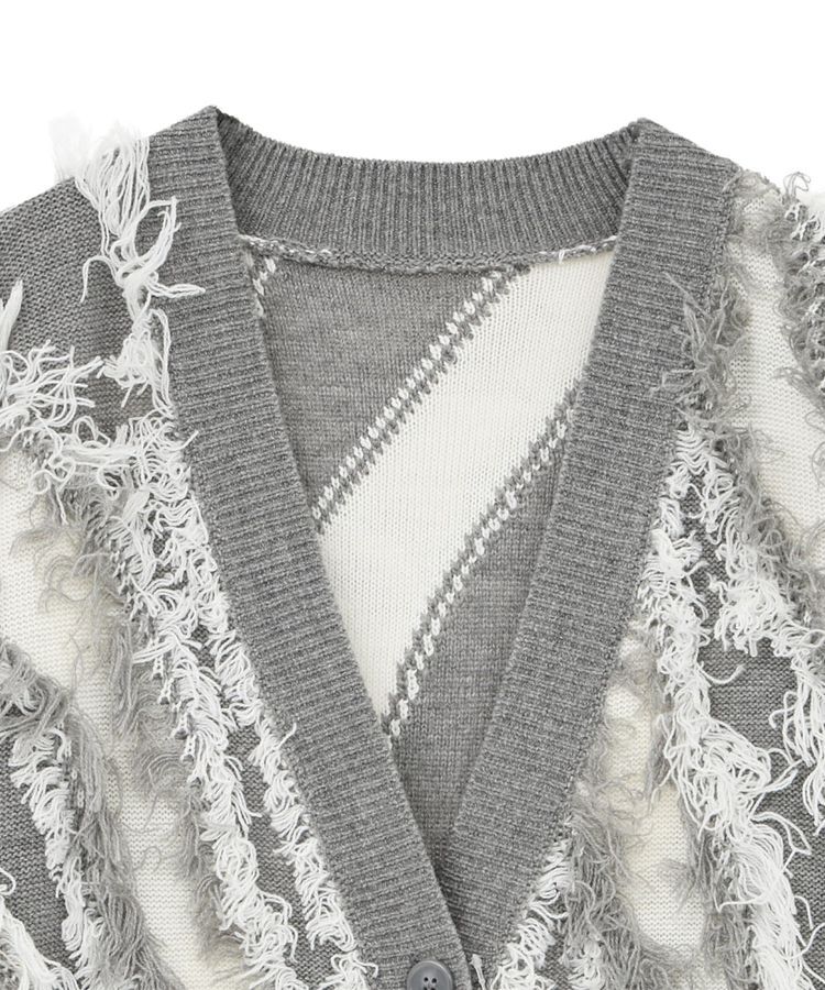 Green Parks「・ELENCARE DUE フリンジジャカードカーディガン」|カーディガン|