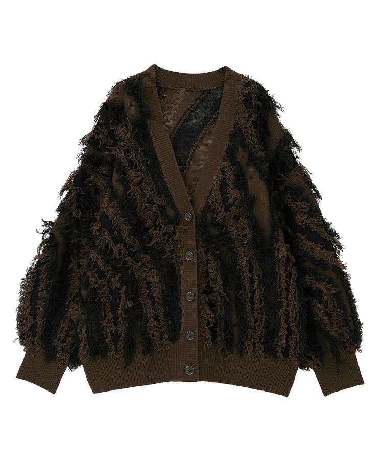 Green Parks「・ELENCARE DUE フリンジジャカードカーディガン」|カーディガン|