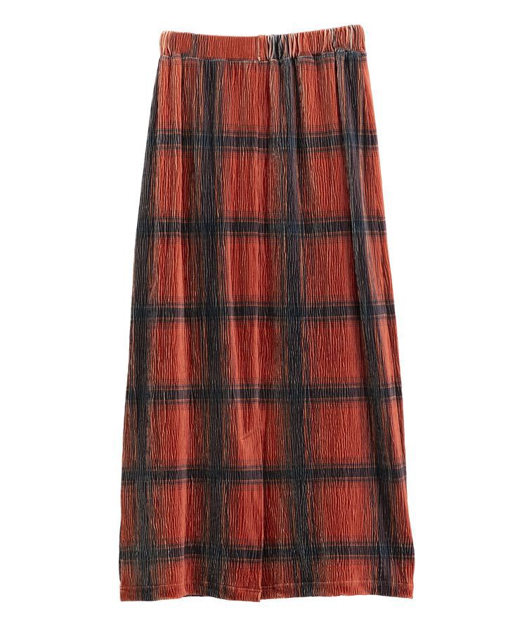 Green Parks「楊柳ベロアチェックIラインスカート」|スカート|