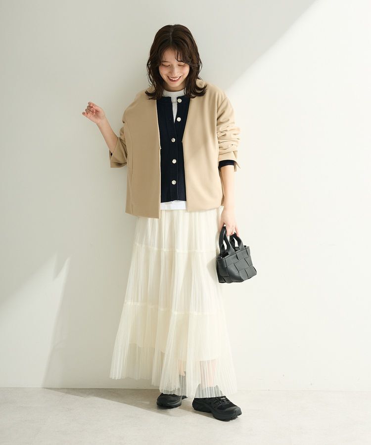 Green Parks「O.洗えてストレッチ ノーカラージャケット」|テーラードジャケット|