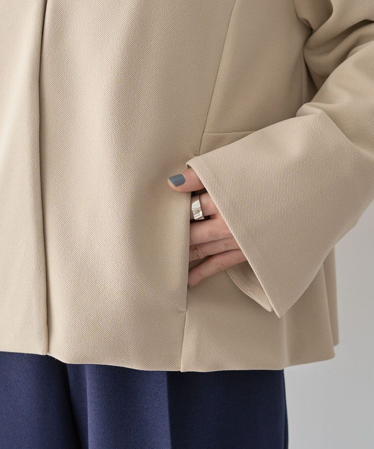 Green Parks「O.洗えてストレッチ ノーカラージャケット」|テーラードジャケット|