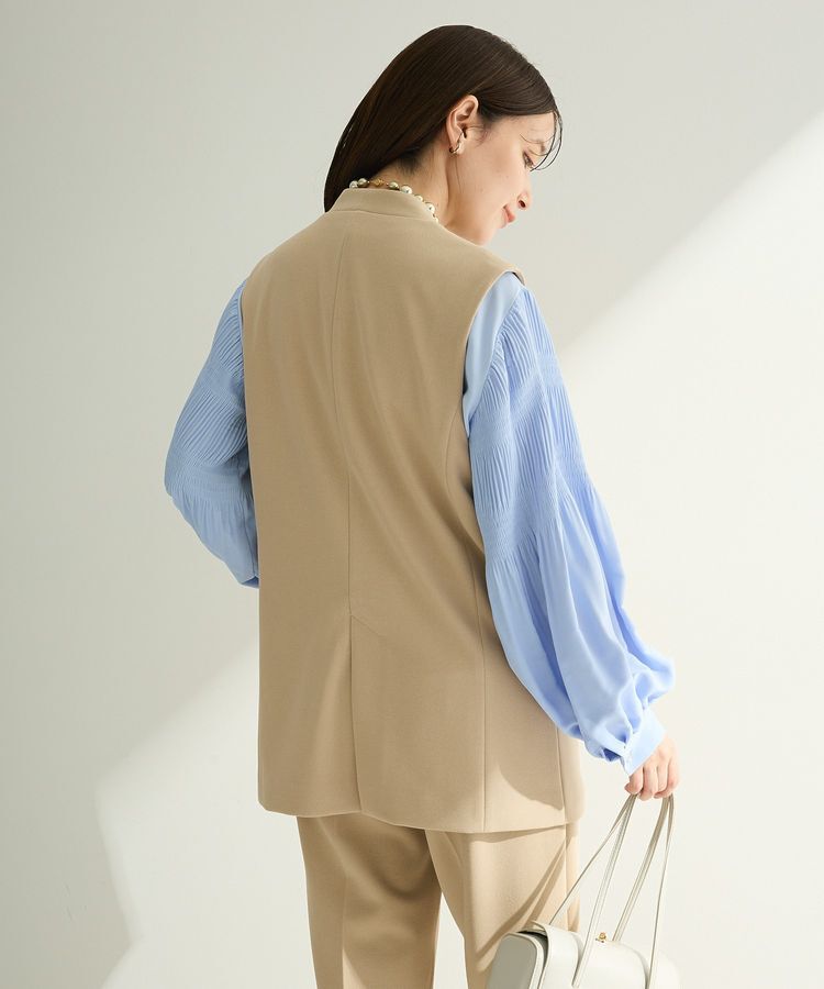 Green Parks「O.洗えてストレッチ Wボタンベスト」|ベスト・ジレ|