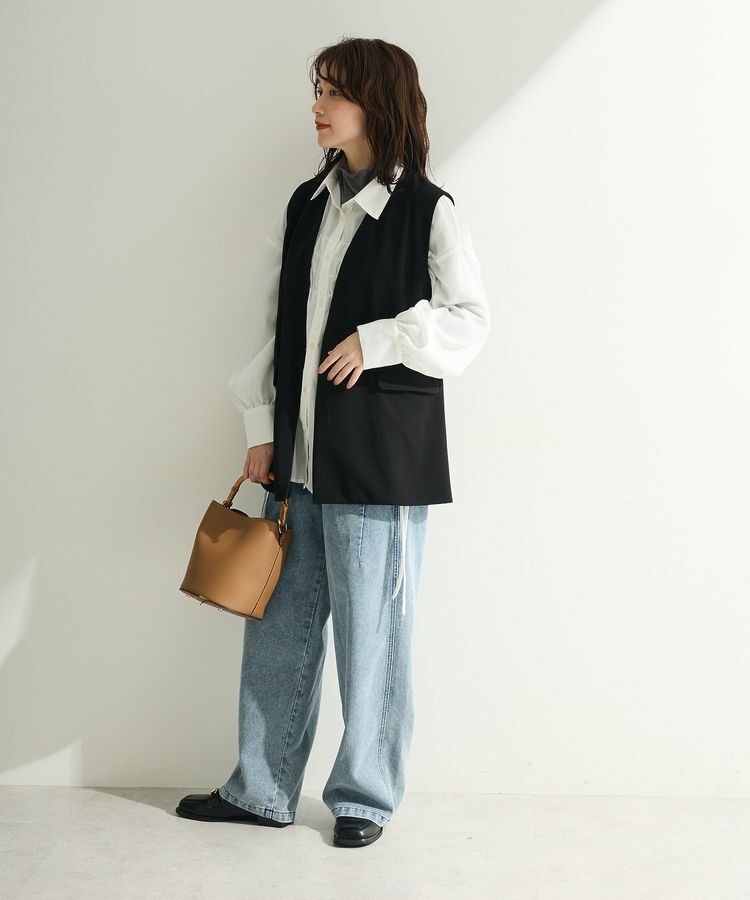 Green Parks「O.洗えてストレッチ Wボタンベスト」|ベスト・ジレ|