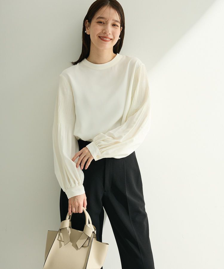 Green Parks「O.袖プリーツブラウス」|シャツ・ブラウス|