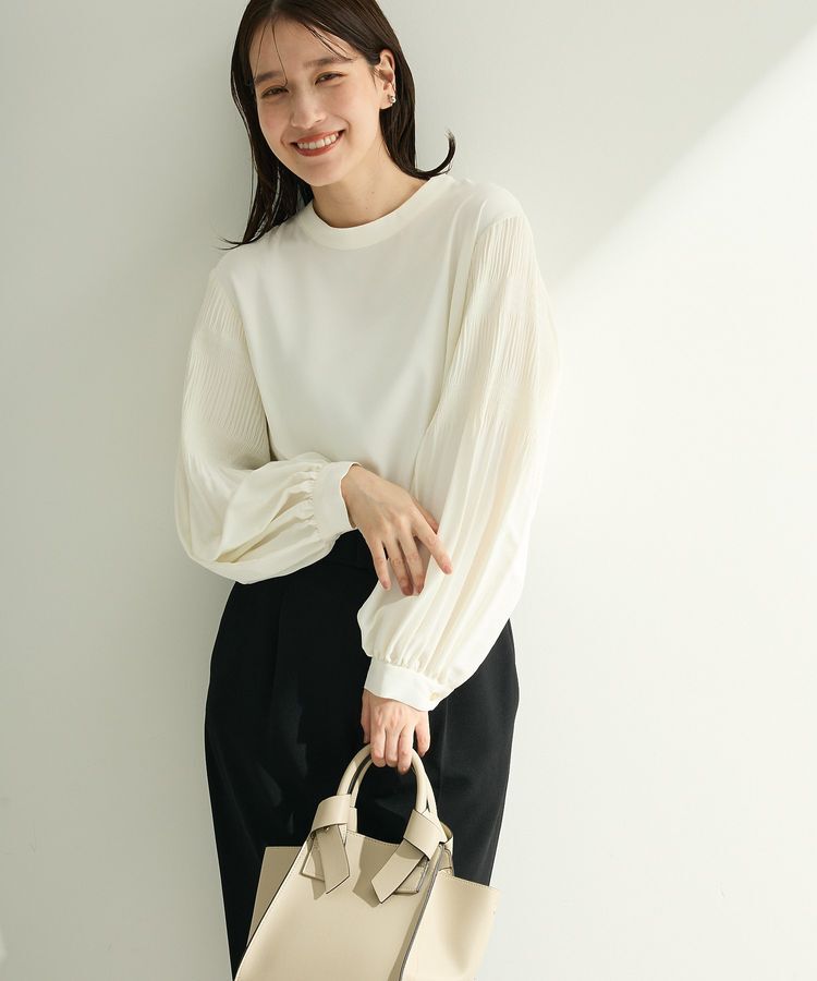 Green Parks「O.袖プリーツブラウス」|シャツ・ブラウス|