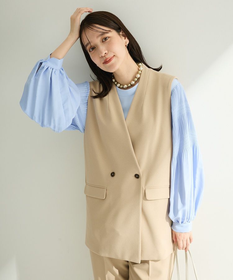 Green Parks「O.袖プリーツブラウス」|シャツ・ブラウス|