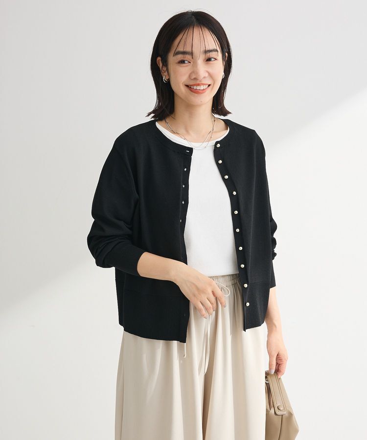 Green Parks「金釦コンパクトニットカーディガン」|カーディガン|Black