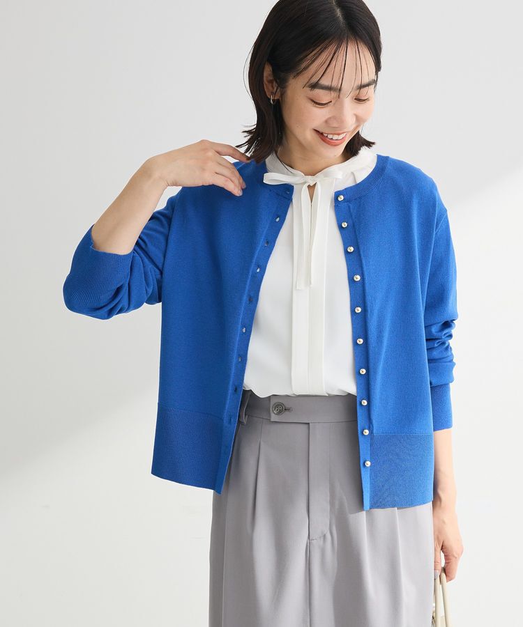 Green Parks「金釦コンパクトニットカーディガン」|カーディガン|Blue