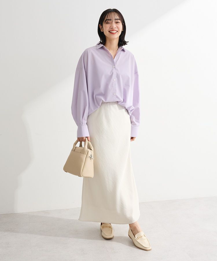 Green Parks「光沢サテンナロースカート」|タイト|