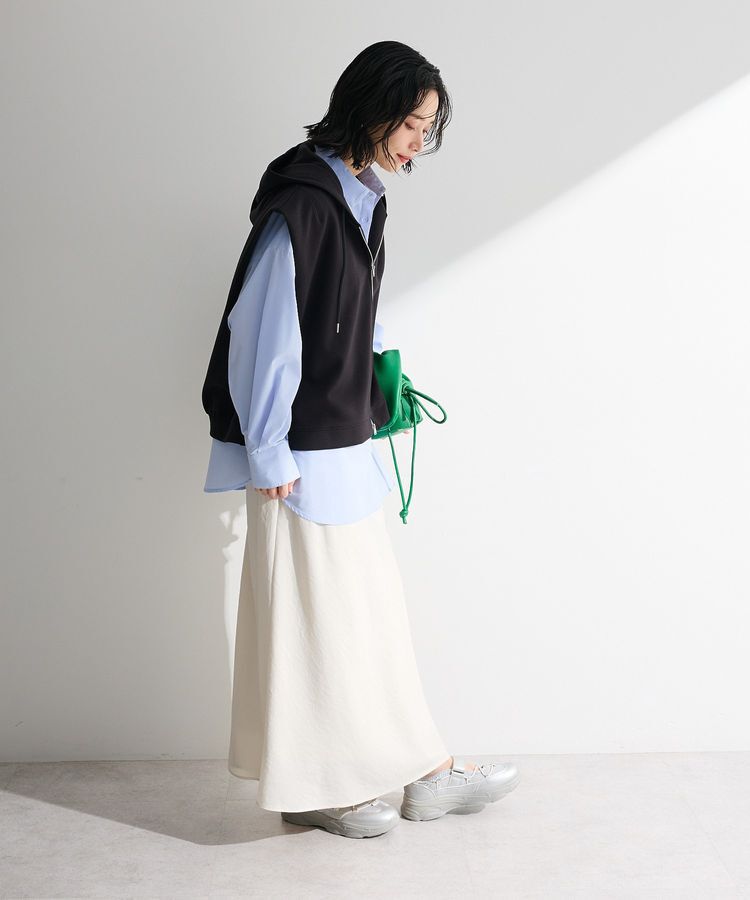 Green Parks「光沢サテンナロースカート」|タイト|