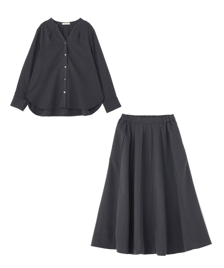 Green Parks「SET2点スキッパーブラウス+プリーツスカート」|ワンピース|