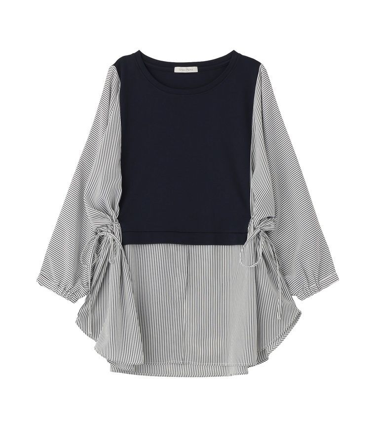 Green Parks「脇リボンドッキングチュニック」|Tシャツ・カットソー|