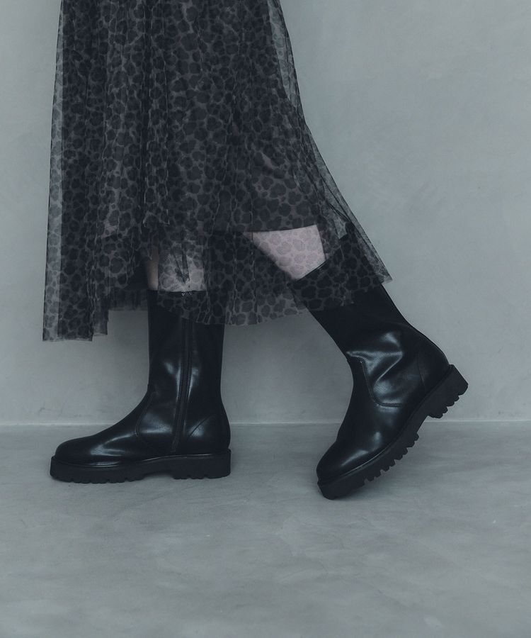 YECCA VECCA「トラックソールブーツ」|ショートブーツ|Black