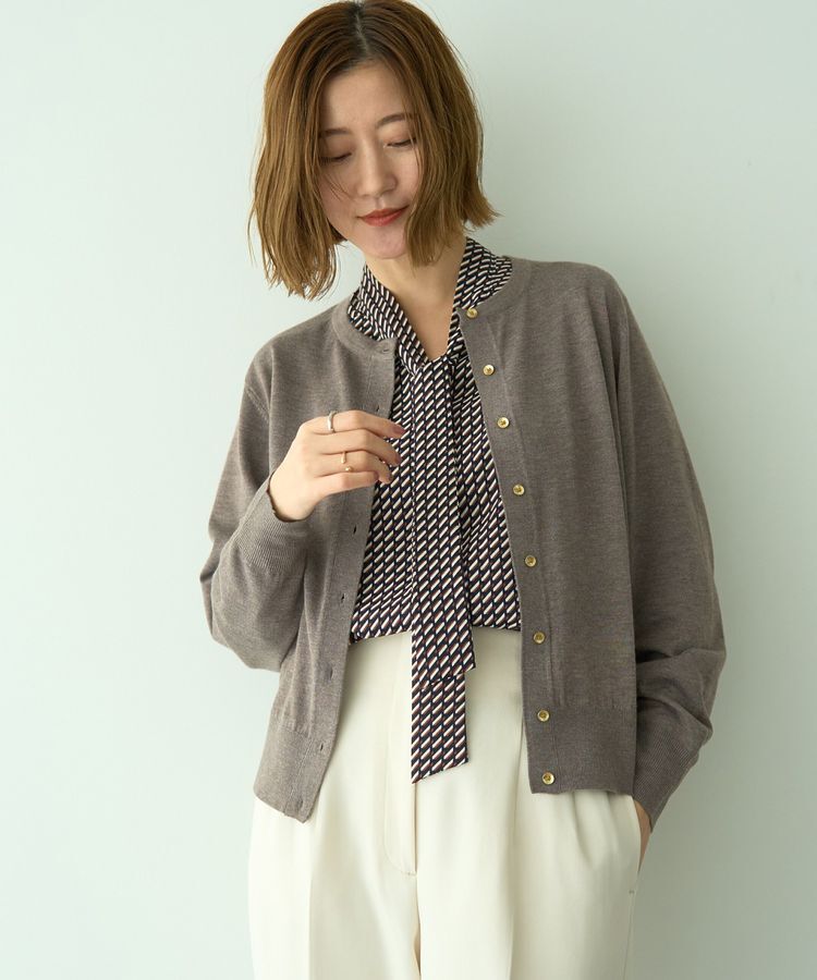 YECCA VECCA「金釦クルーネックカーディガン」|カーディガン|