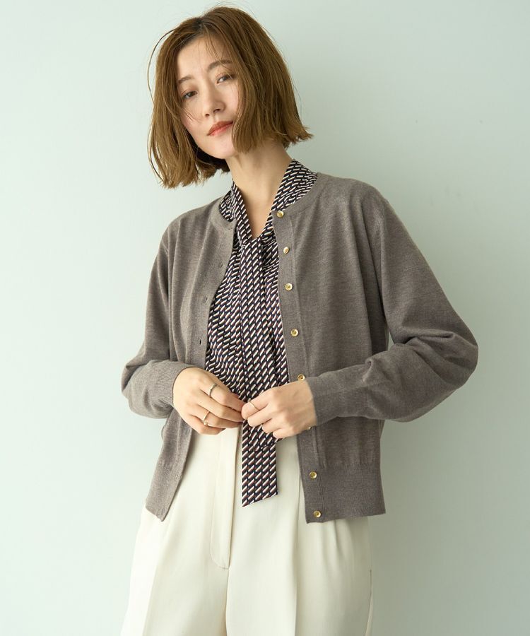 YECCA VECCA「金釦クルーネックカーディガン」|カーディガン|