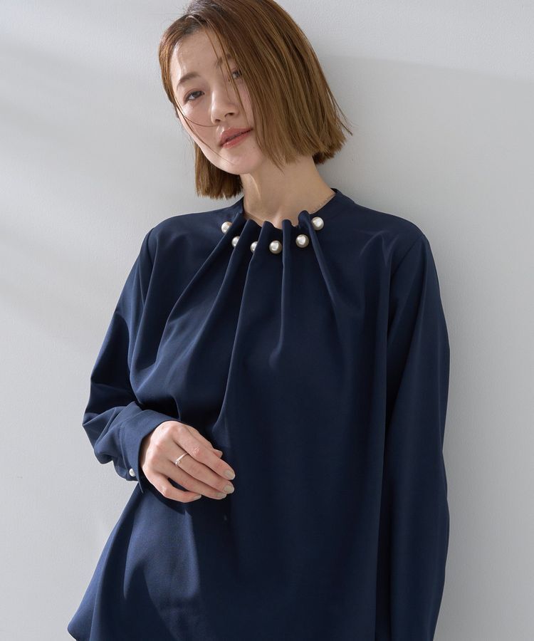 YECCA VECCA「パールタックブラウス」|シャツ・ブラウス|