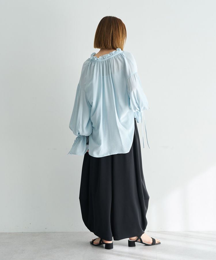 Editt by YECCA VECCA「シャーリングギャザーリボンブラウス」|シャツ・ブラウス|