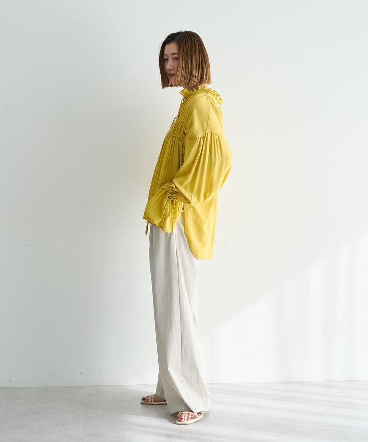 Editt by YECCA VECCA「シャーリングギャザーリボンブラウス」|シャツ・ブラウス|