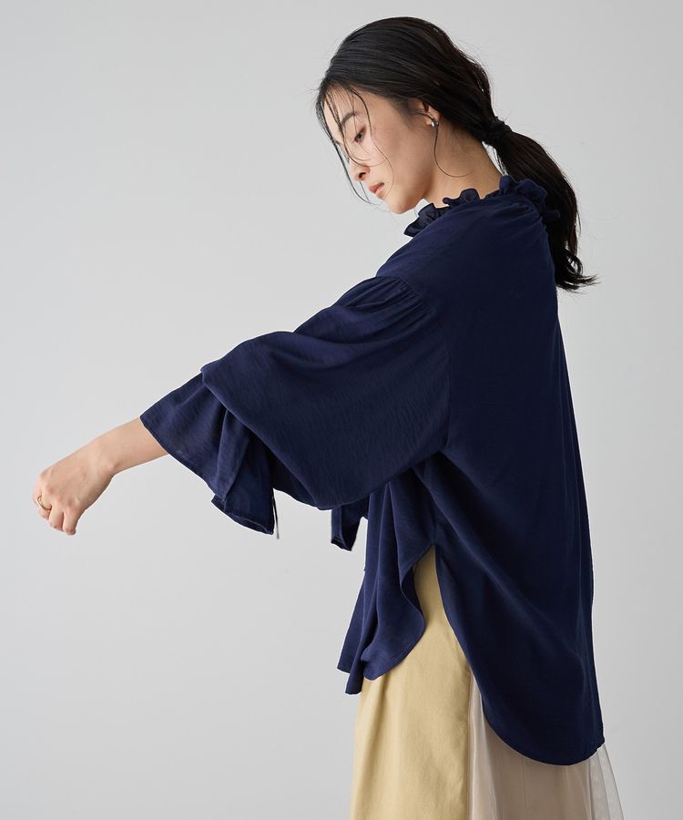 Editt by YECCA VECCA「シャーリングギャザーリボンブラウス」|シャツ・ブラウス|