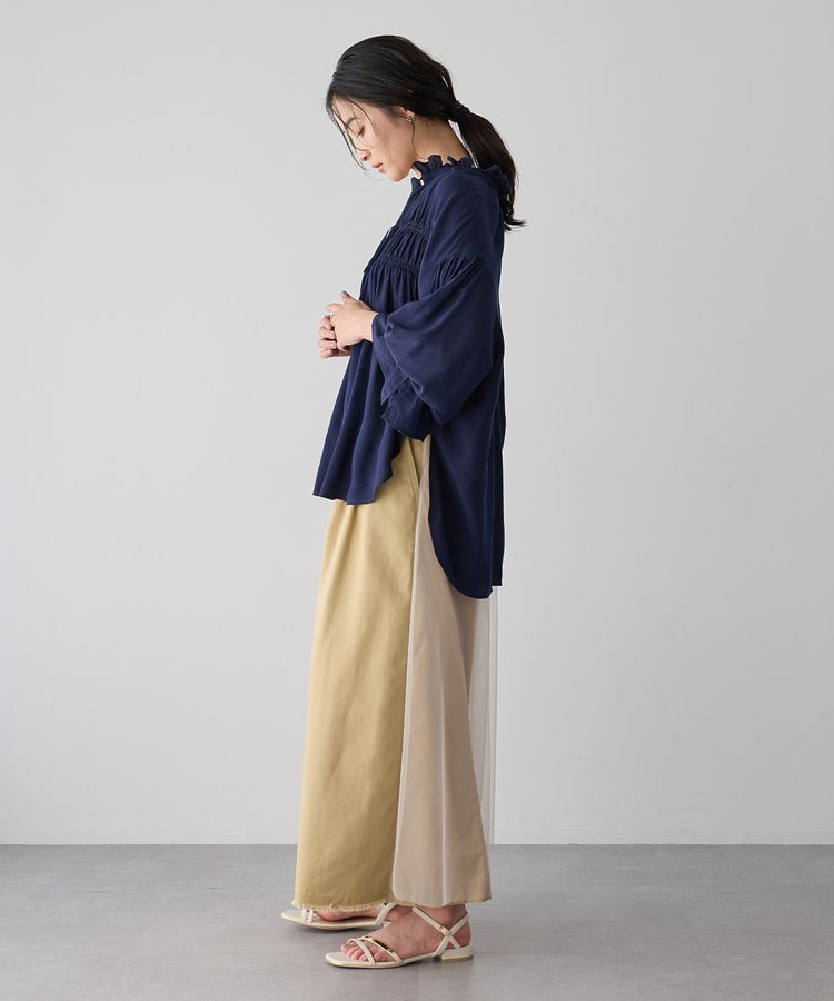 Editt by YECCA VECCA「シャーリングギャザーリボンブラウス」|シャツ・ブラウス|