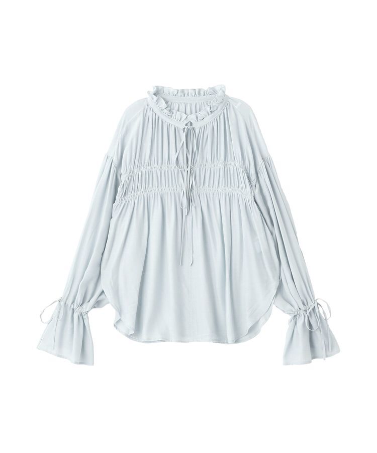 Editt by YECCA VECCA「シャーリングギャザーリボンブラウス」|シャツ・ブラウス|