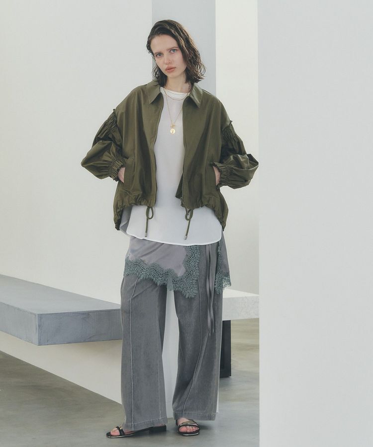 Editt by YECCA VECCA「ボリュームギャザーデザインZIPブルゾン」|ブルゾン・スタジャン|