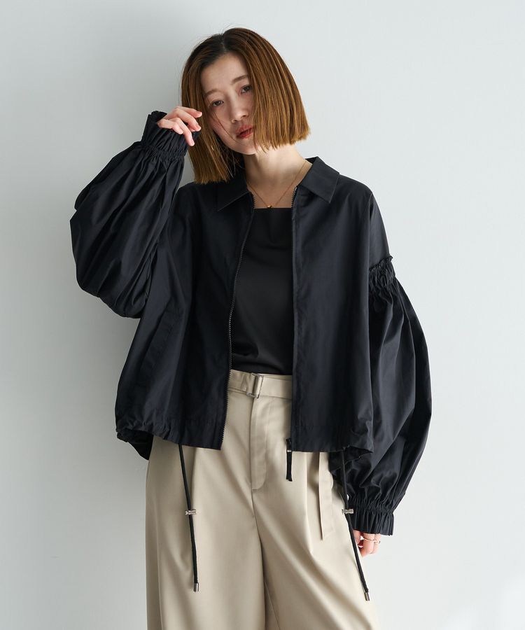 Editt by YECCA VECCA「ボリュームギャザーデザインZIPブルゾン」|ブルゾン・スタジャン|