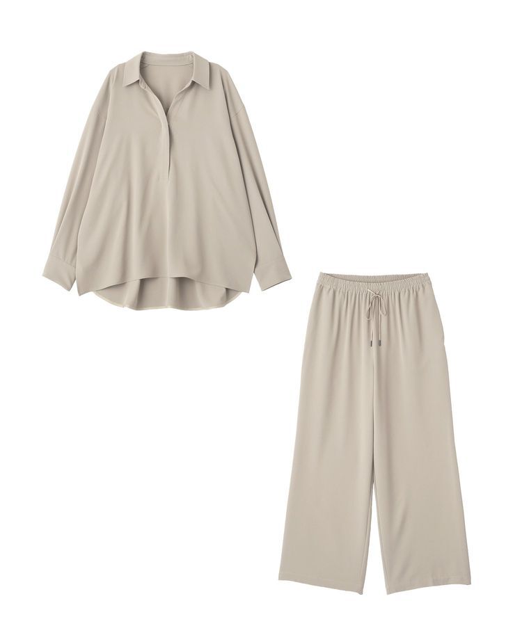 YECCA VECCA「【2点SET】スキッパーデザインセットアップ」|オールインワン|