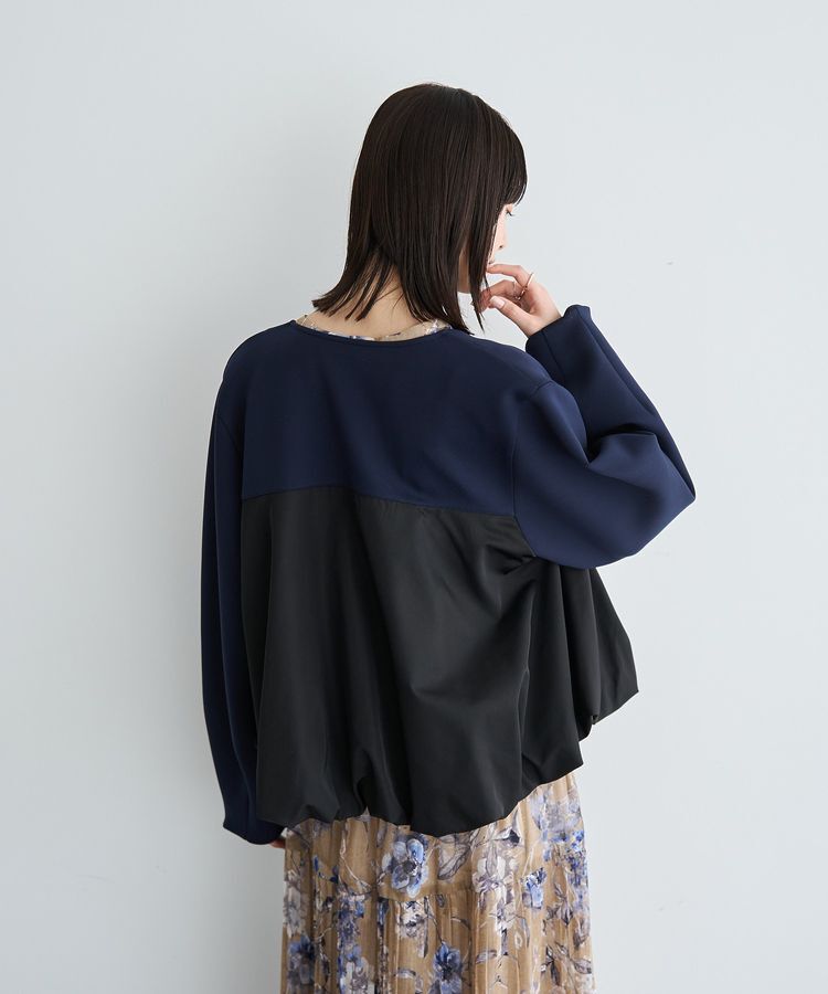 YECCA VECCA「異素材MIXバルーンブルゾン」|ブルゾン・スタジャン|