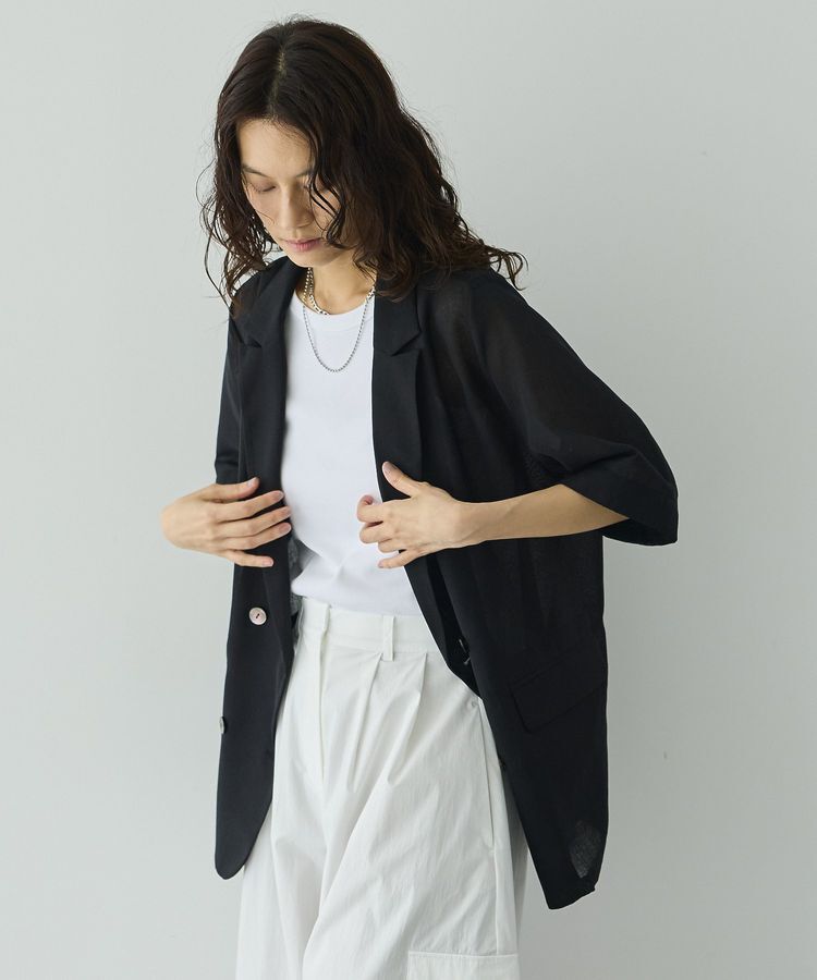 GARAGE OF GOOD CLOTHING「シアーメッシュハーフスリーブジャケット」|テーラードジャケット|