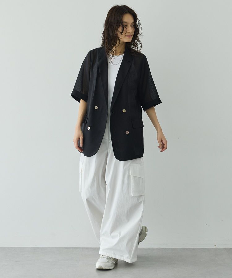 GARAGE OF GOOD CLOTHING「シアーメッシュハーフスリーブジャケット」|テーラードジャケット|
