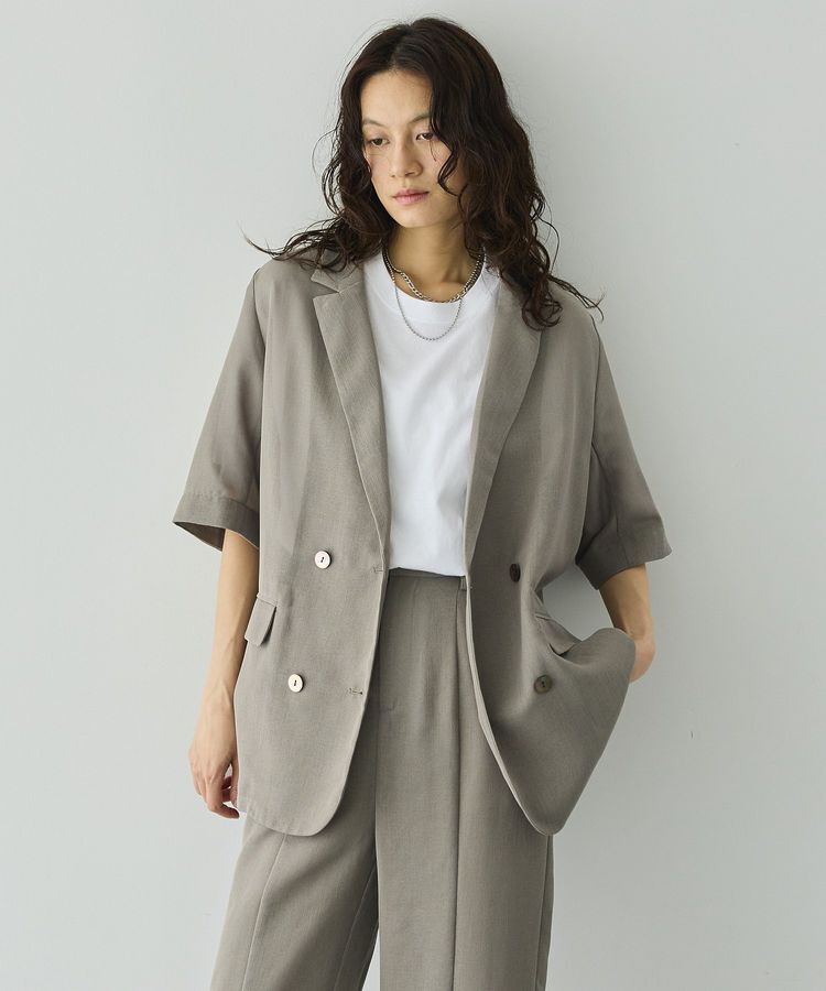 GARAGE OF GOOD CLOTHING「シアーメッシュハーフスリーブジャケット」|テーラードジャケット|Khaki