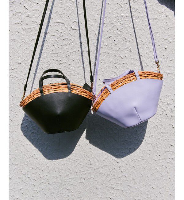 allureville「レザーコンビカゴバッグ」|かごバッグ|