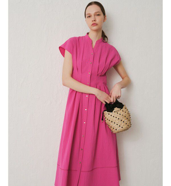 LOULOU WILLOUGHBY「【LOULOU WILLOUGHBY】リップルタックワンピース」|ワンピース|ピンク