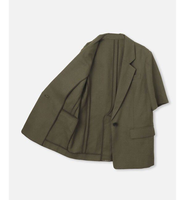 allureville「◇リネンコンシャークスキンハーフスリーブジャケット」|テーラードジャケット|