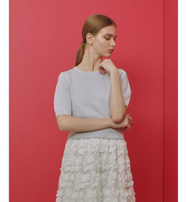 LOULOU WILLOUGHBY「【LOULOU WILLOUGHBY】ラメメランジェプルオーバー」|ニット・セーター|オフホワイト