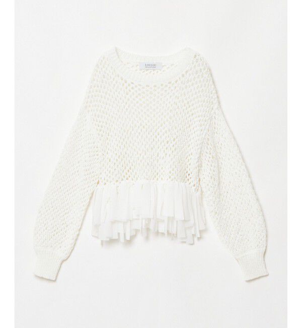 LOULOU WILLOUGHBY「【LOULOU WILLOUGHBY】シフォンパピエメッシュプルオーバー」|ニット・セーター|