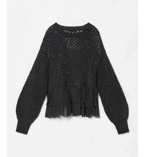 LOULOU WILLOUGHBY「【LOULOU WILLOUGHBY】シフォンパピエメッシュプルオーバー」|ニット・セーター|
