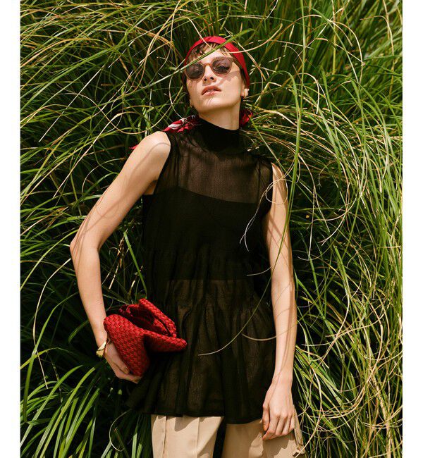 allureville「シアーティアードチュニック」|ニット・セーター|ブラック