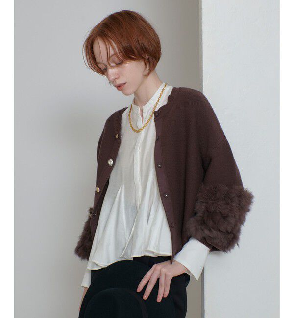 allureville「ラビットカフクレイジー釦2WAYプルオーバー」|ニット・セーター|
