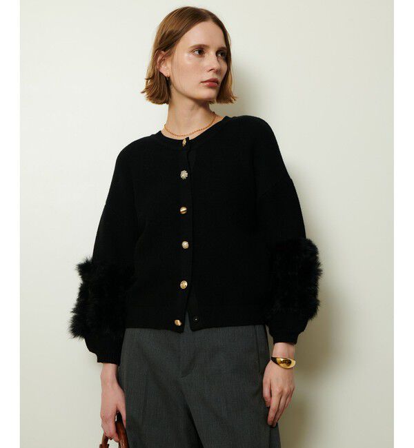 allureville「ラビットカフクレイジー釦2WAYプルオーバー」|ニット・セーター|