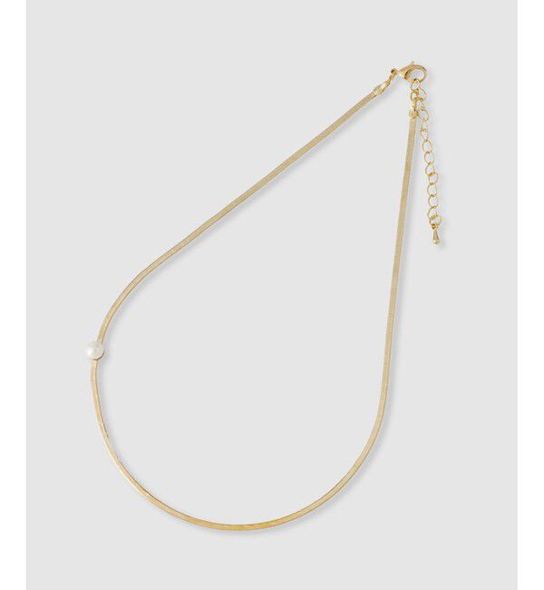 allureville「テープチェーンパールネックレス」|ネックレス|ゴールド