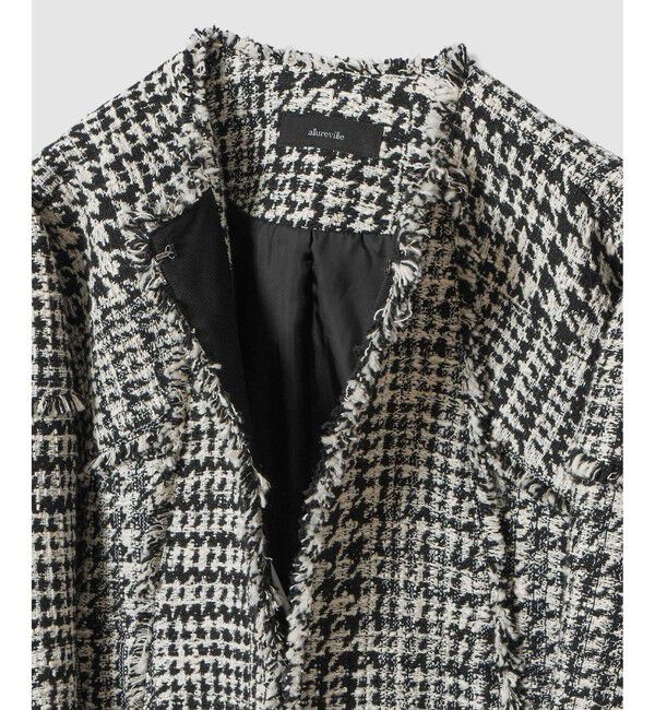 allureville「ハウンドトゥースブロッキングジャケット」|ノーカラージャケット|