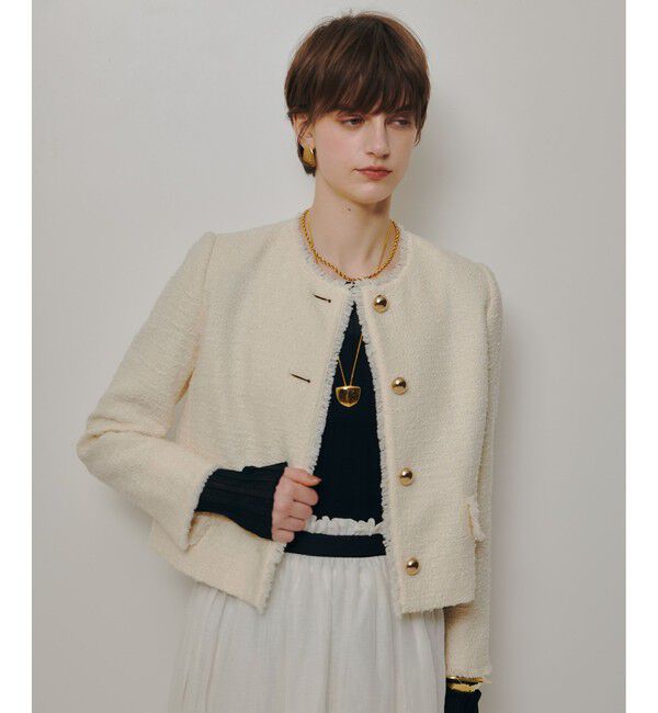 allureville「ツイードノーカラージャケット」|ノーカラージャケット|